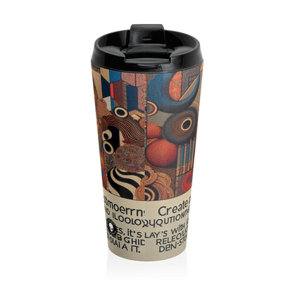 "Digital Chaos: A Postmodern Collage" - The Alien Stainless Steel Travel Mug Postmodern Art