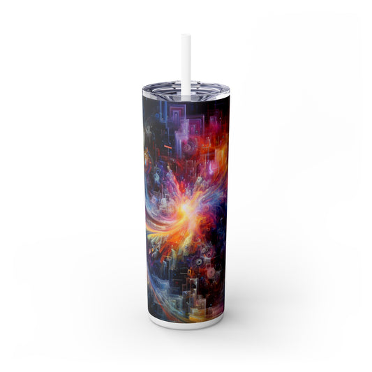 "Chromatic Sundown: Time-Lapse Sky Art" - The Alien Maars® Skinny Tumbler with Straw 20oz Video Art