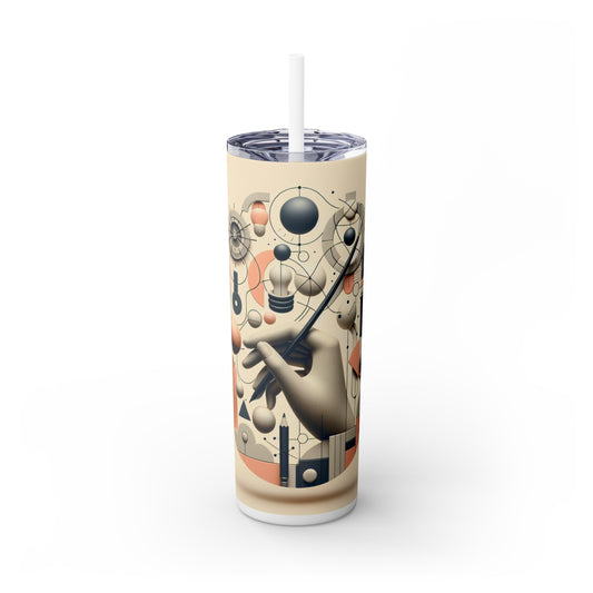 "Tech-Nature Fusion: An Artistic Exploration" - The Alien Maars® Skinny Tumbler with Straw 20oz Conceptual Art