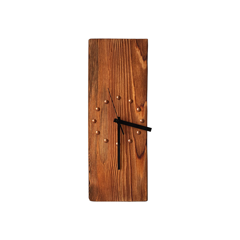 Horloge murale rectangulaire Art déco vintage en bois massif