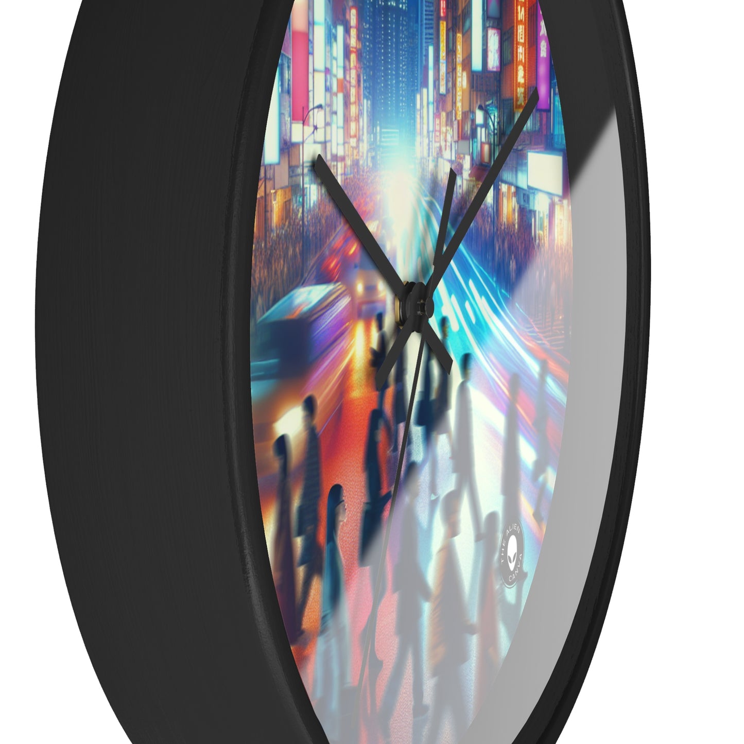 "Neon Night Street" - L'horloge murale extraterrestre