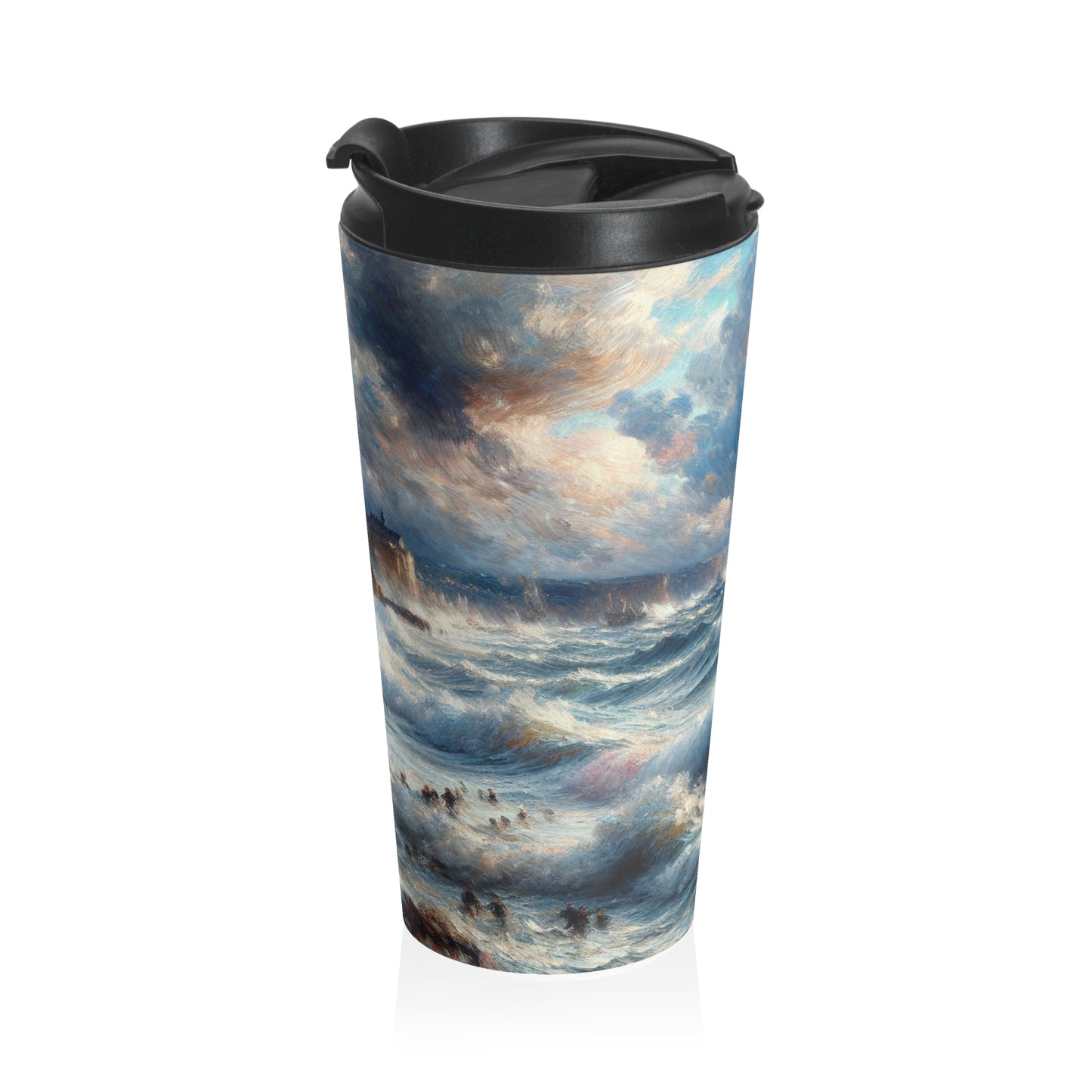 "Storm-Tossed Seas" - The Alien Stainless Steel Travel Mug Impressionism