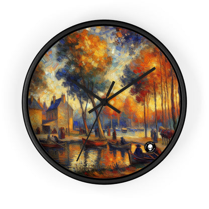 "Rainy Evening: A Post-Impressionist Cityscape" - The Alien Wall Clock Post-Impressionism