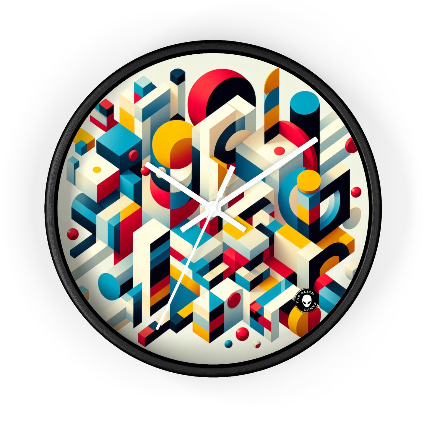 "Harmonious Balance: Geometric Abstract Art" - The Alien Wall Clock Geometric Abstraction