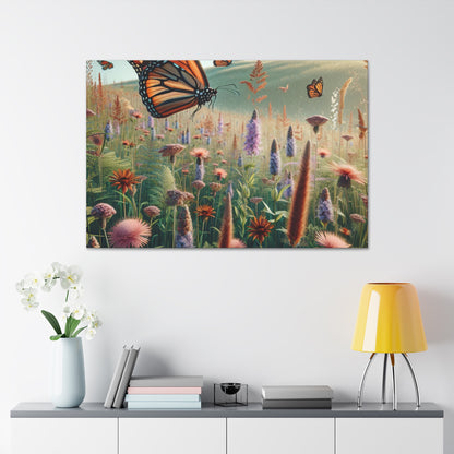 "A Monarch in Wildflower Meadow" - The Alien Canva Realism Style