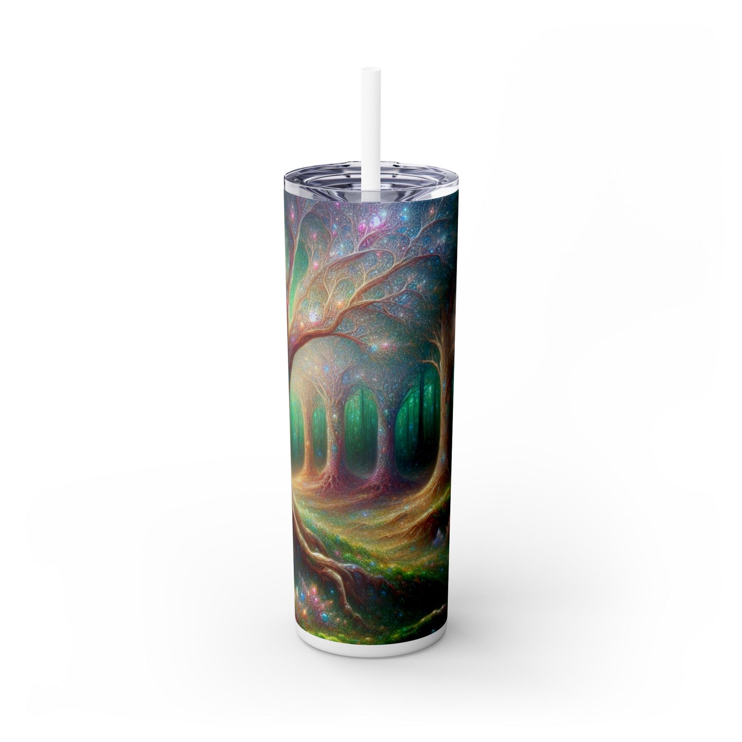 "Crystal Forest Fantasia" - Vaso delgado con pajita The Alien Maars® de 20 oz