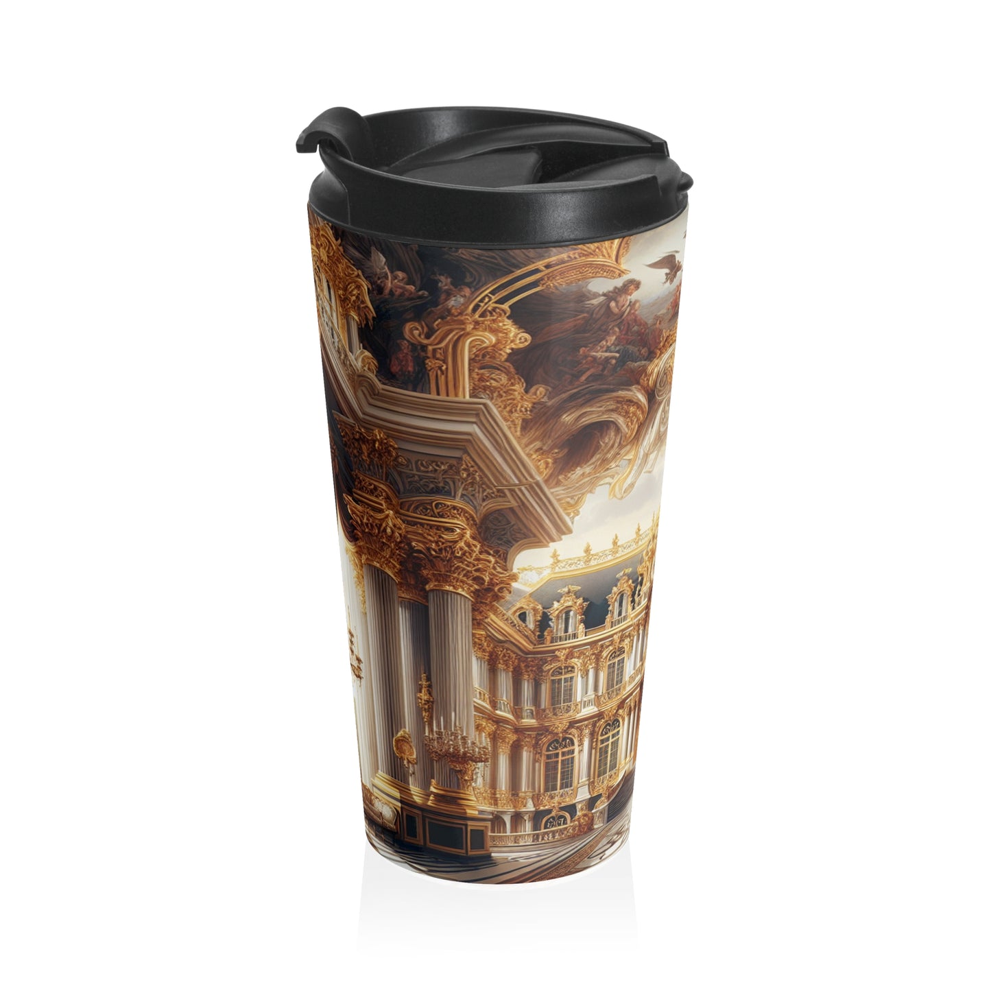 "Regal Splendor: A Gold-Plated Baroque Palace" - The Alien Stainless Steel Travel Mug Baroque Style