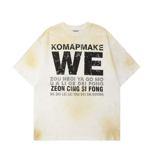 T-shirt à manches courtes imprimé tie-dye pour homme