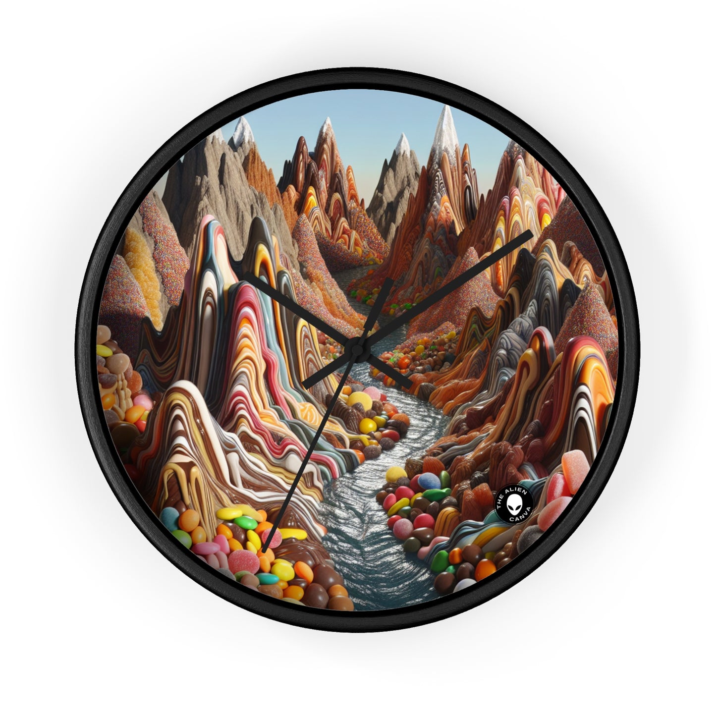 "Candyland: A Sweet Surrealistic Landscape" - The Alien Wall Clock