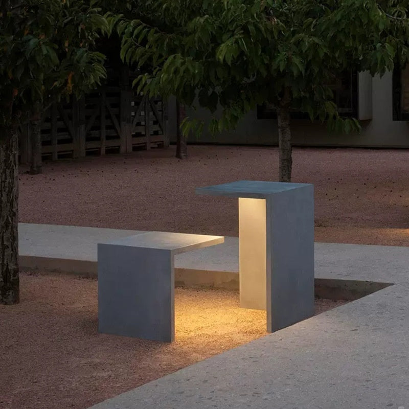 Modern Minimalist Outdoor Stainless Steel Seat Landscape Lamp