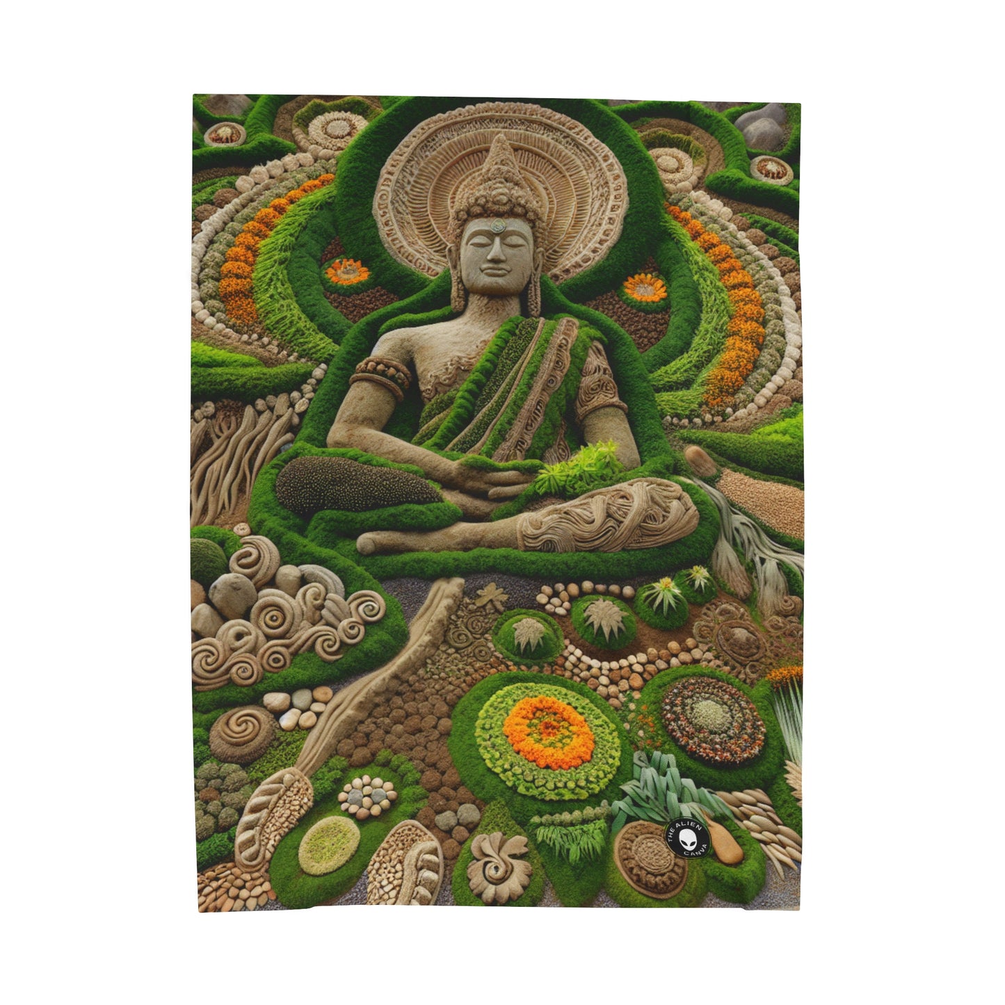 "Forest Mandala: A Harmony of Nature" - The Alien Velveteen Plush Blanket Earth Art