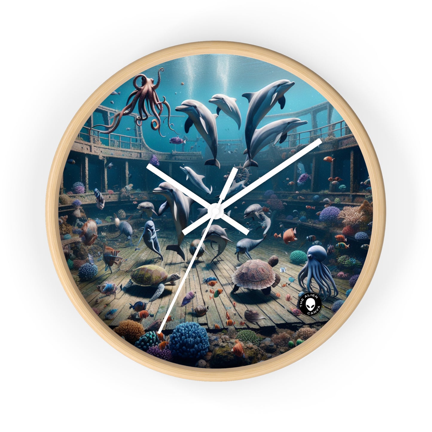 "Shipwreck Soiree: An Underwater Dance Party" - The Alien Wall Clock