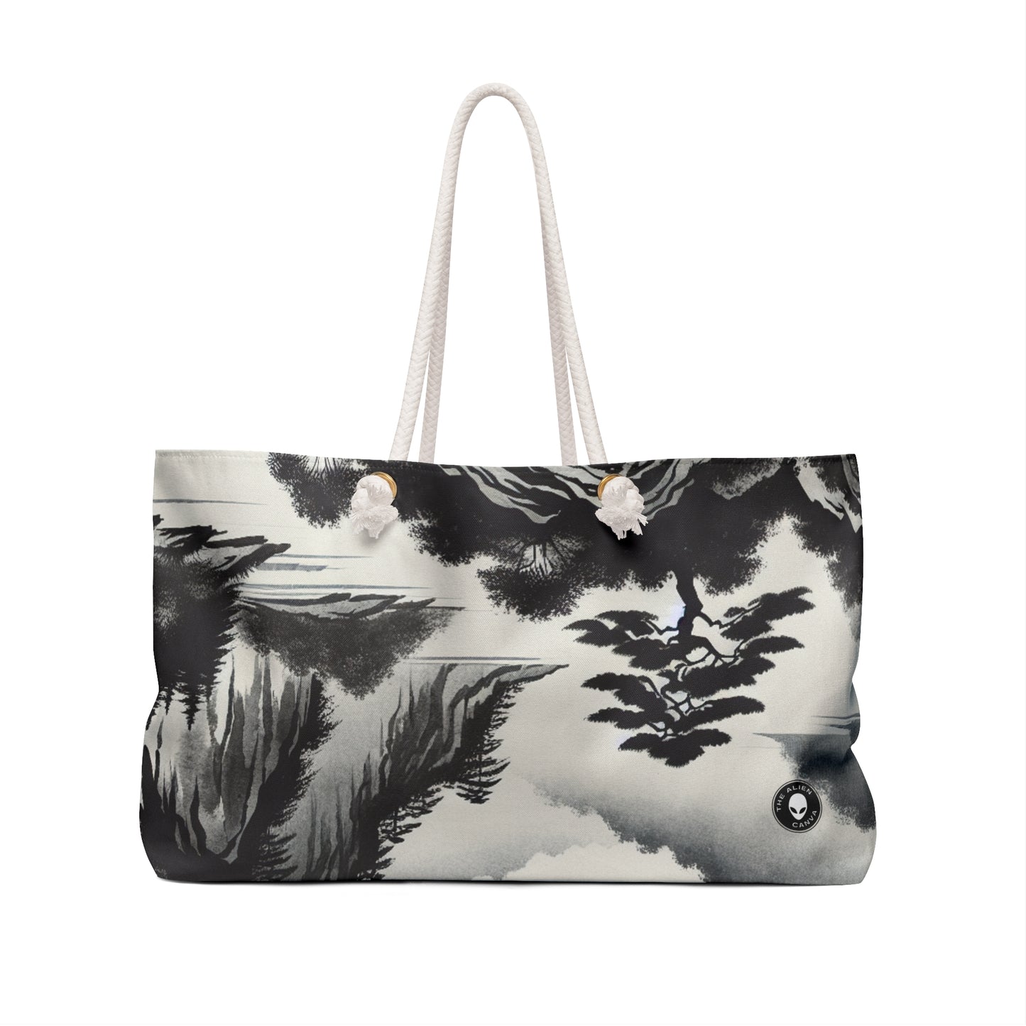 "Harmonious Ink: Capturing the Tranquility of a Zen Garden" - The Alien Weekender Bag Ink Wash Painting