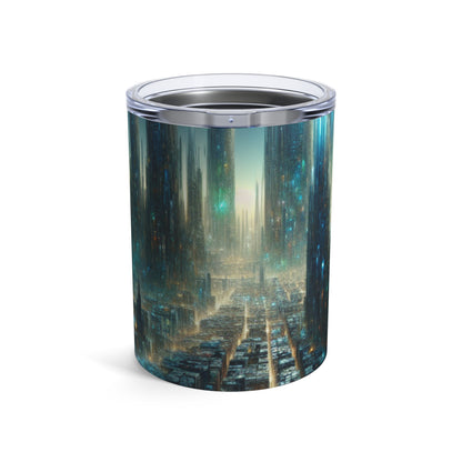 "Neon Oasis: un país de las maravillas urbano futurista" - Vaso Alien de 10 oz