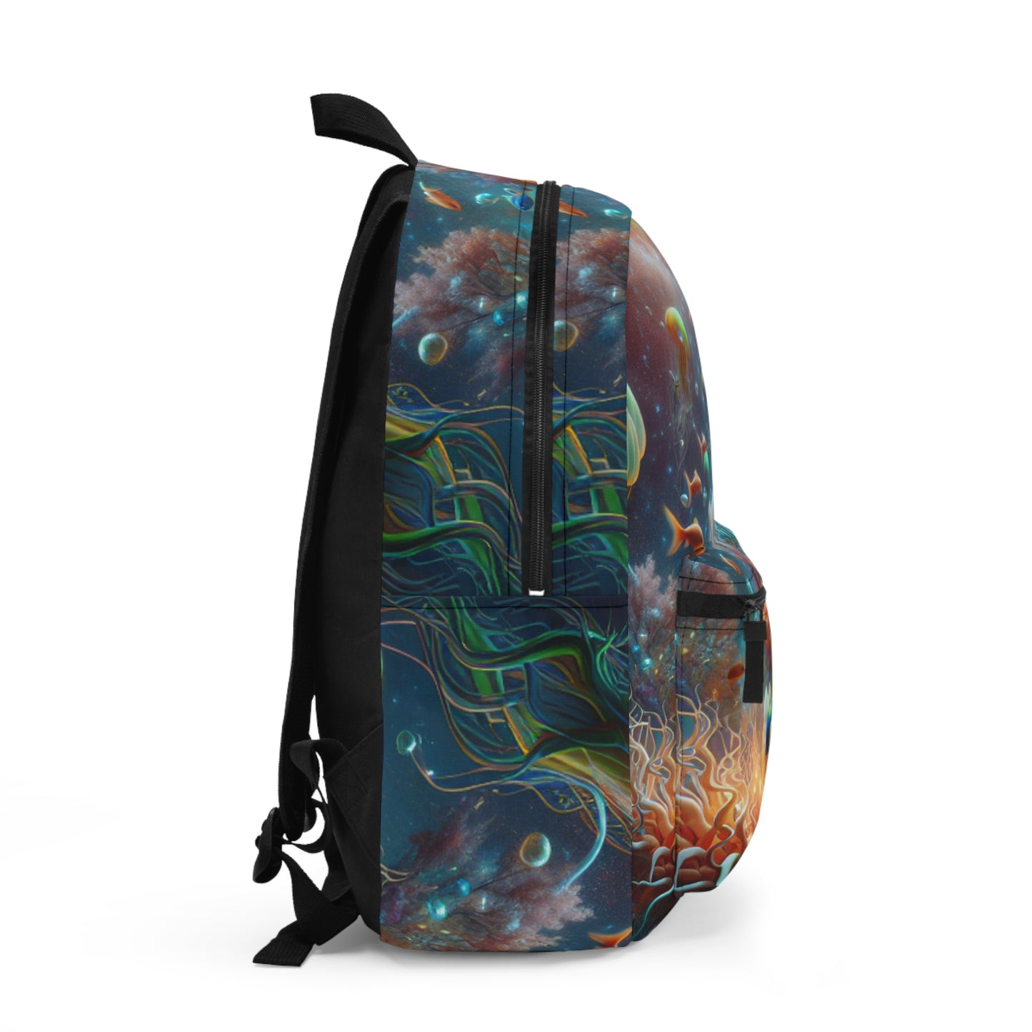 "Neon Fish Dance in Coral Forest" - The Alien Backpack