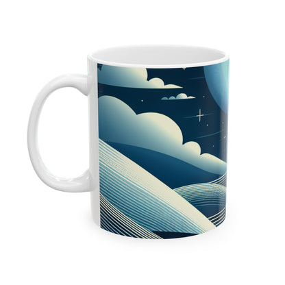 Taza de cerámica alienígena "Moonlit Haven" de 11 oz