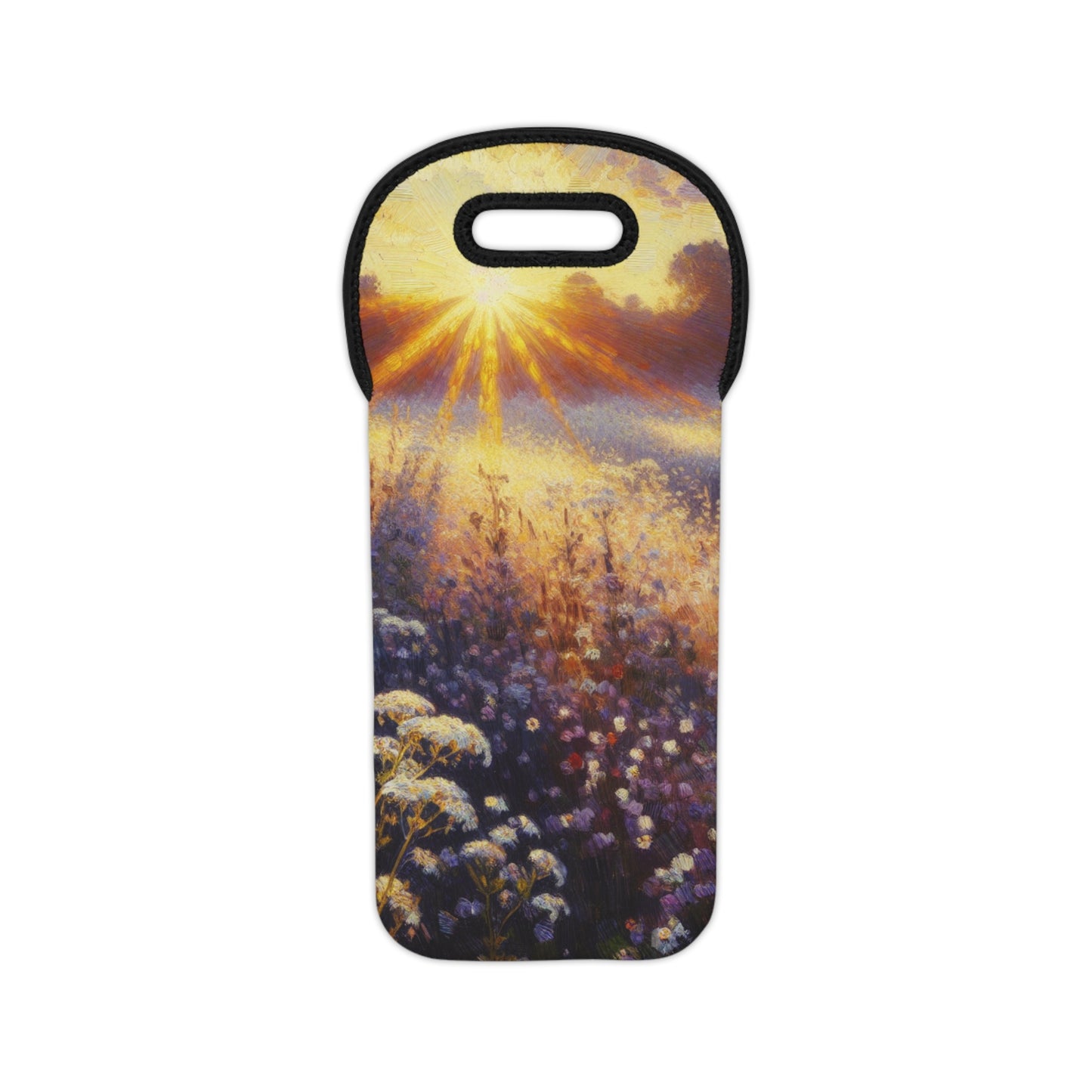 "Wildflower Sunrise" - The Alien Wine Tote Bag Impressionism Style