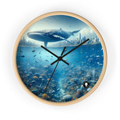 "Whale City: A Surreal Underwater Wonderland" - The Alien Wall Clock