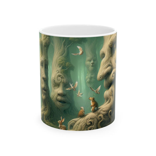 « Forêt enchantée qui murmure » – Tasse en céramique Alien 11 oz