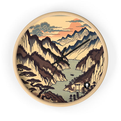 "Cherry Blossom Serenity: A Captivating Ukiyo-e Tribute to the Japanese Tea Ceremony" - The Alien Wall Clock Ukiyo-e (Japanese Woodblock Printing)