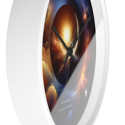 "Celestial Embrace: The Fusion of Sun and Moon" - The Alien Wall Clock