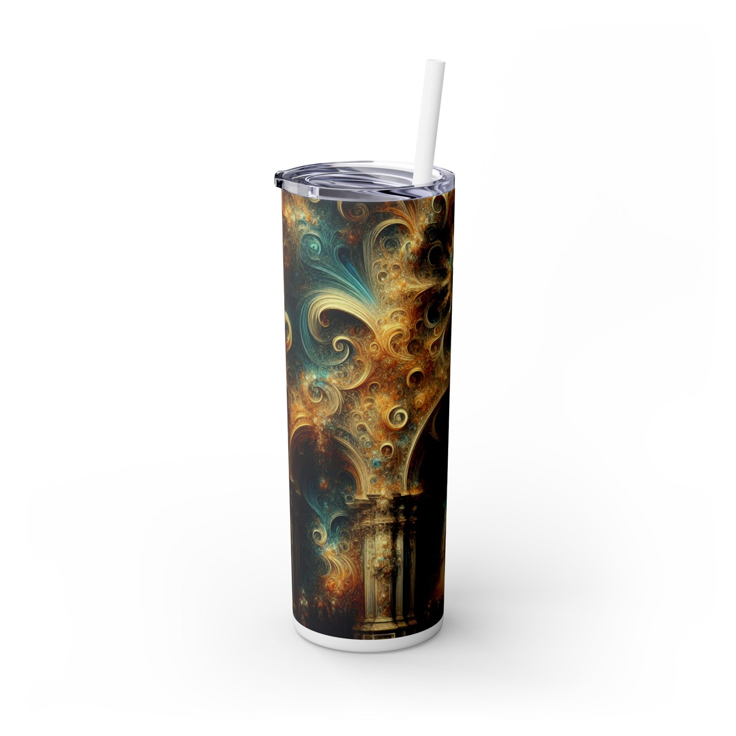 "Un banquete opulento: un banquete barroco" - Vaso delgado con pajita de Alien Maars® de 20 oz Barroco