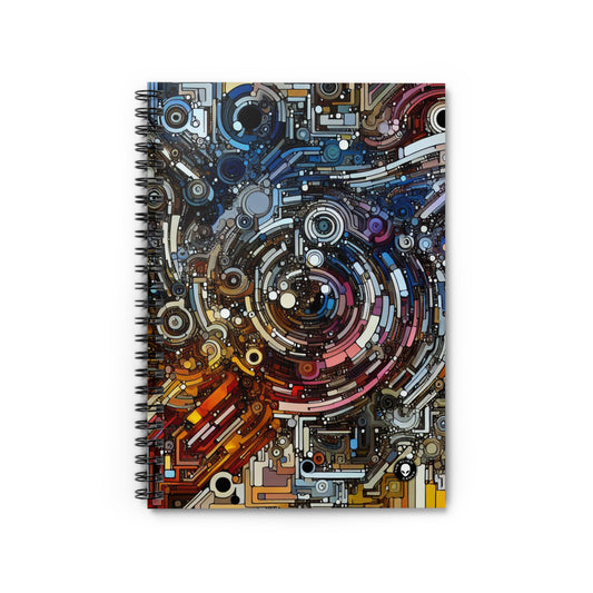 "Deconstructing Power: A Post-structuralist Exploration of Language" - The Alien Spiral Notebook (Ruled Line) Post-structuralist Art