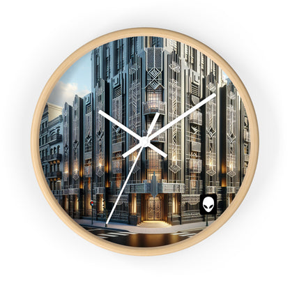 "Illuminating Elegance: An Art Deco City Street" - The Alien Wall Clock Art Deco Style