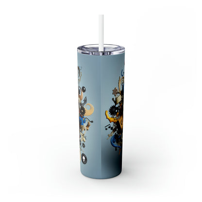 "Surreal Fusion: Crafting a Visual Poem" - The Alien Maars® Skinny Tumbler with Straw 20oz Dadaism