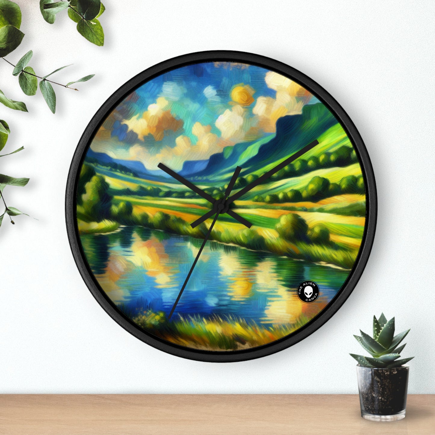 "Serenity at Sunset: An Impressionistic Meadow" - The Alien Wall Clock Impressionism