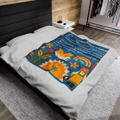 "Innocent Adventures: Whimsical Jungle Explorer" - The Alien Velveteen Plush Blanket Naïve Art