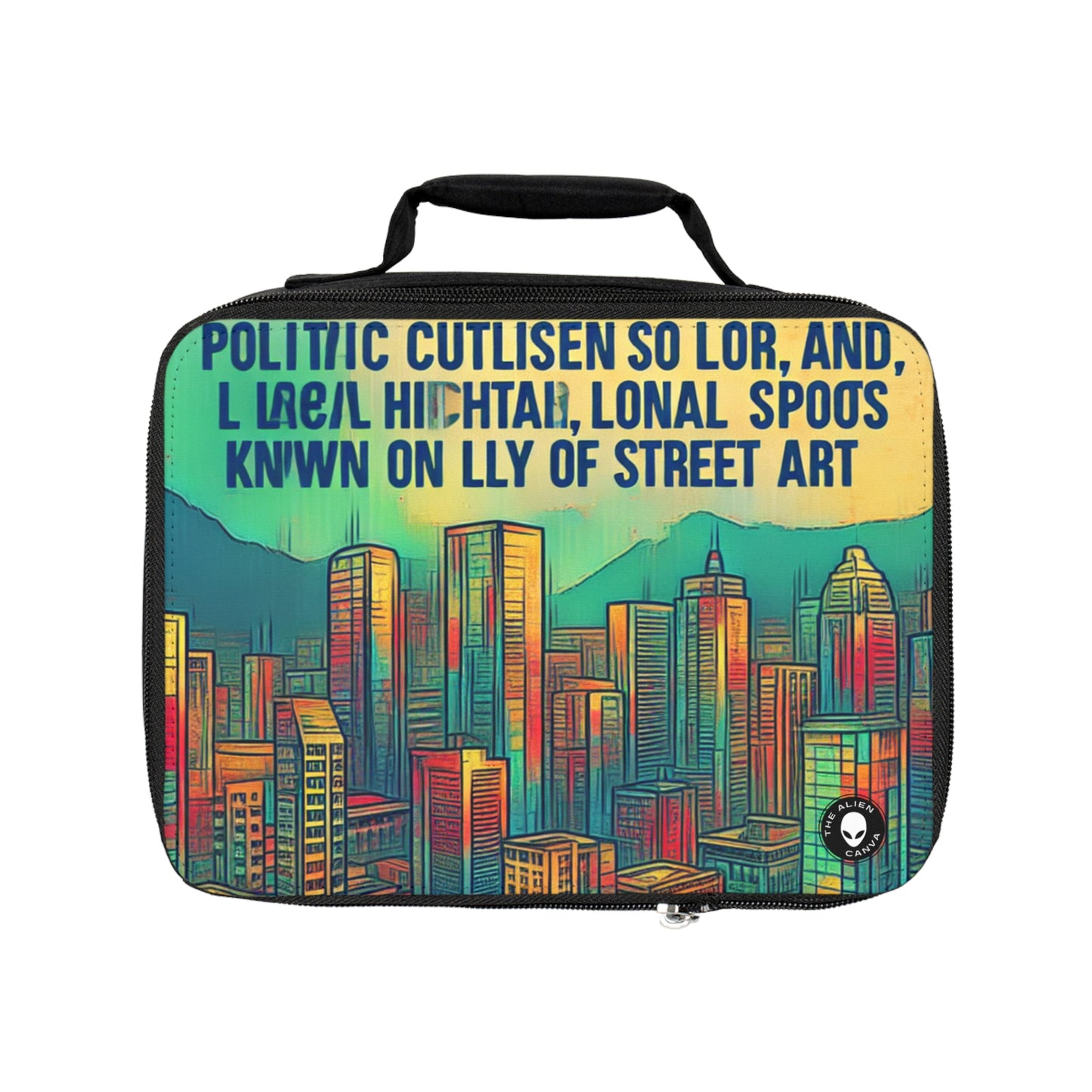 "Urban Myth: The Vibrant Street Art Fusion"- The Alien Lunch Bag Street Art