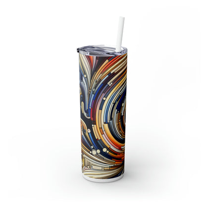 "Mouvement fluide : un hommage de l'art cinétique à l'harmonie océanique" - The Alien Maars® Skinny Tumbler avec paille 20oz Kinetic Art