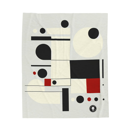 "Dynamic Balance: A Suprematist Exploration" - The Alien Velveteen Plush Blanket Suprematism