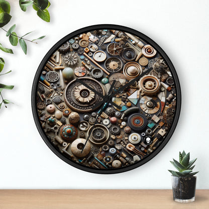 "Nature's Tapestry: Assemblage Art with Found Objects" - The Alien Wall Clock Assemblage Art