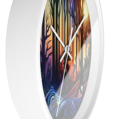 "Mystical Twilight: Creatures in the Forest" - The Alien Wall Clock