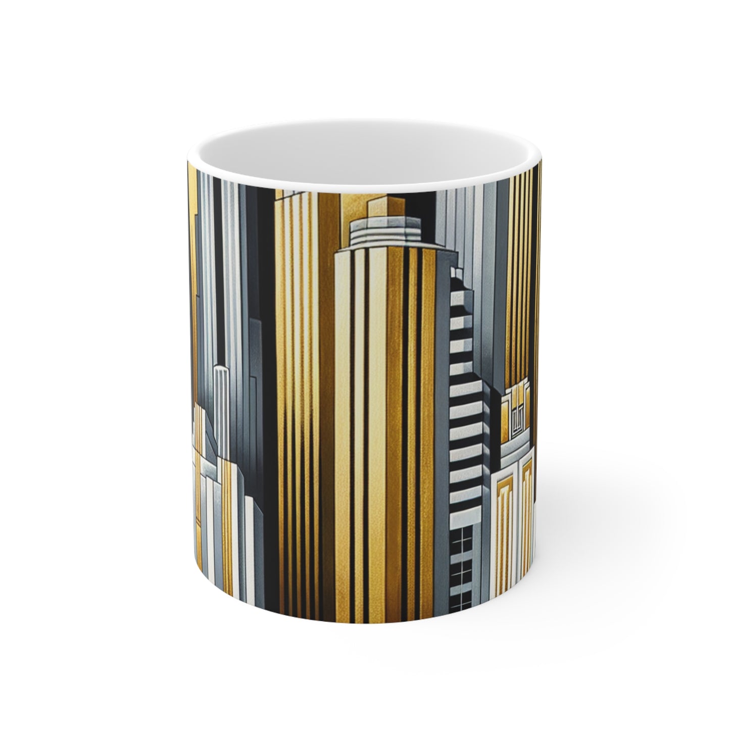 "Artistic Deco Dreamscape" - Mug en céramique Alien 11oz Art Déco