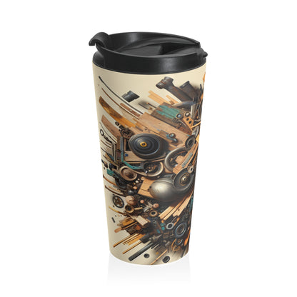 "Nature's Harmony: Assemblage Art with Found Objects" - The Alien Stainless Steel Travel Mug Assemblage Art