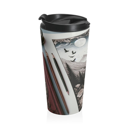 "Twilight Serenity: A Romantic Landscape" - The Alien Stainless Steel Travel Mug Romanticism