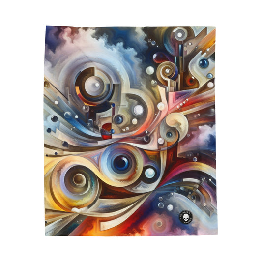 "Nature's Mechanical Symphony" - The Alien Velveteen Plush Blanket Abstract Surrealism