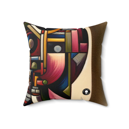 "My Cubist Reflection" - The Alien Spun Polyester Square Pillow Cubism