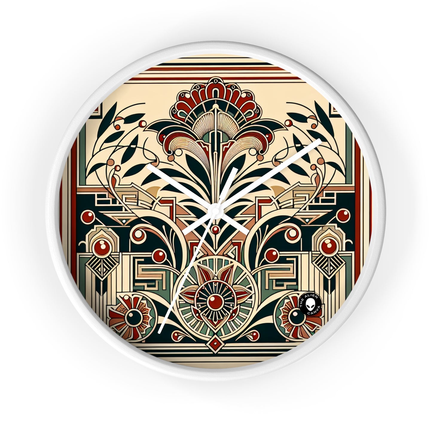 "Golden Glamour: A Dynamic Art Deco Cityscape at Sunset" - The Alien Wall Clock Art Deco