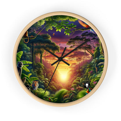 "Dusk in the Jungle: A Wild Encounter" - The Alien Wall Clock