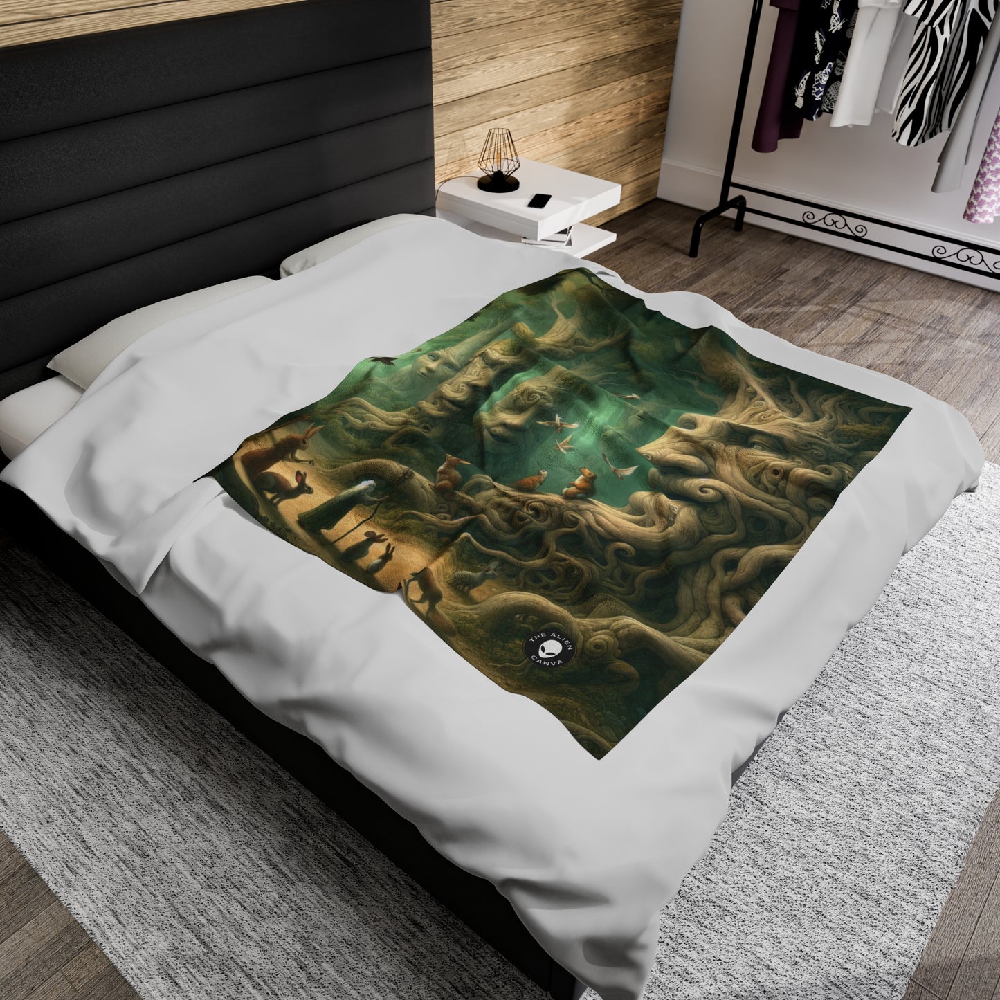 "Enchanted Whispering Forest" - The Alien Velveteen Plush Blanket