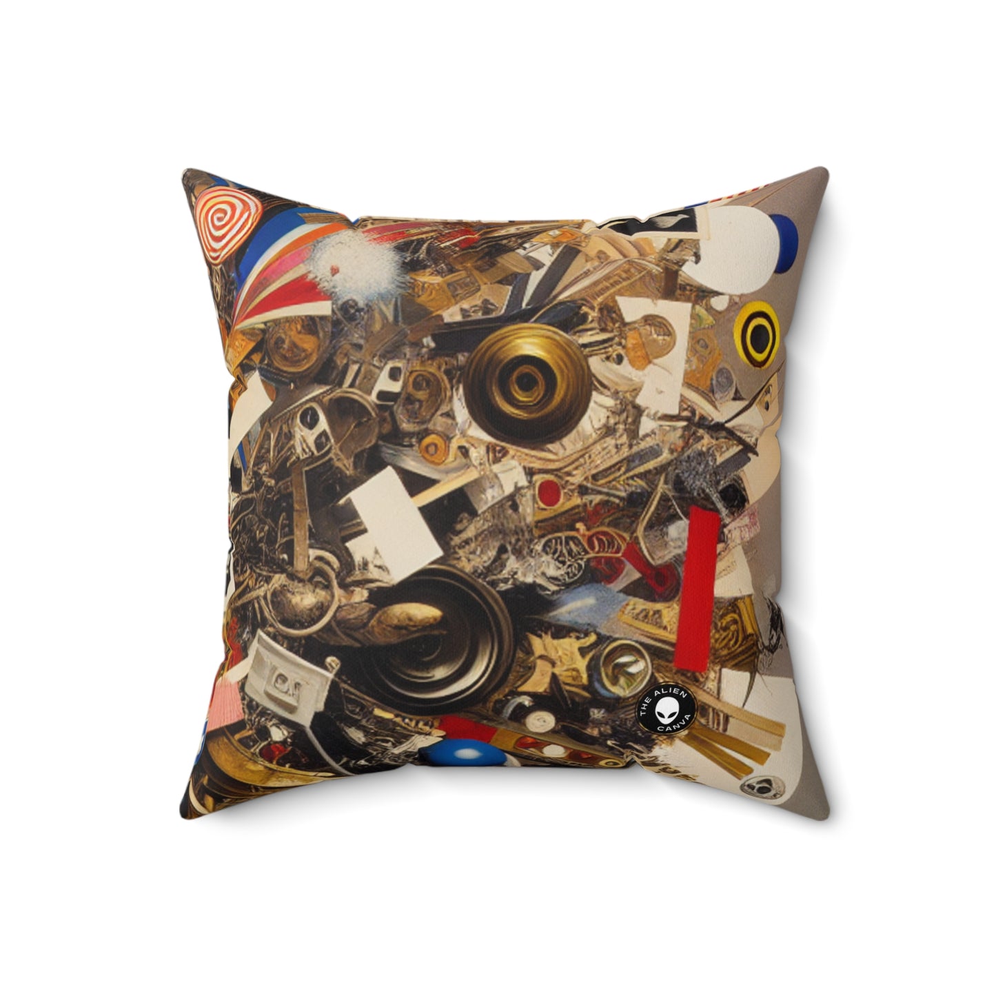 "Quirky Time Quack"- The Alien Spun Polyester Square Pillow Dadaism