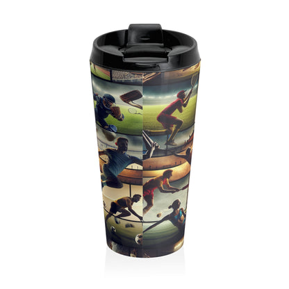 "Sports Synthesis: A Video Art Piece" - The Alien Stainless Steel Travel Mug Video Art Style