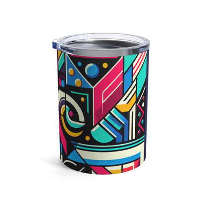 "Neon Geométrico Pop" - The Alien Vaso 10oz Estilo de arte contemporáneo