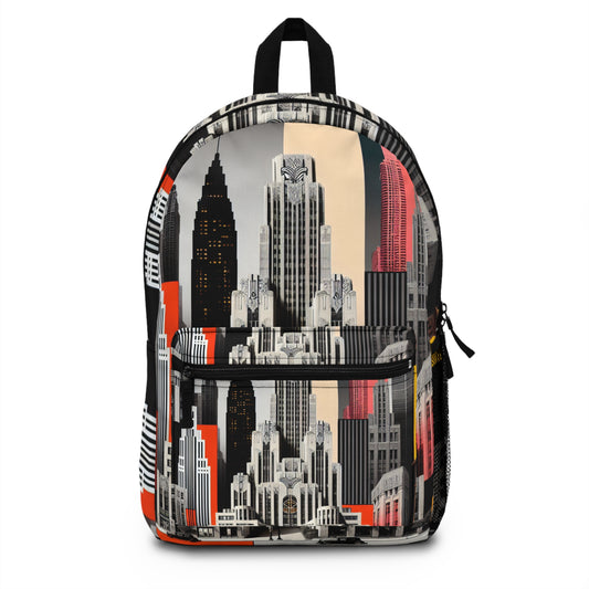 "A Contrast of Times: Classic Art Deco Skyscrapers and a Modern Cityscape" - The Alien Backpack Art Deco Style