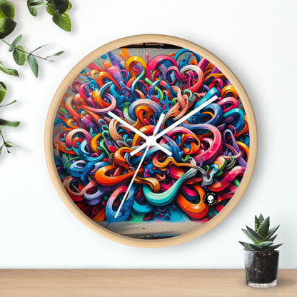 "Urban Vibe: A Graffiti Cityscape" - The Alien Wall Clock Graffiti Art