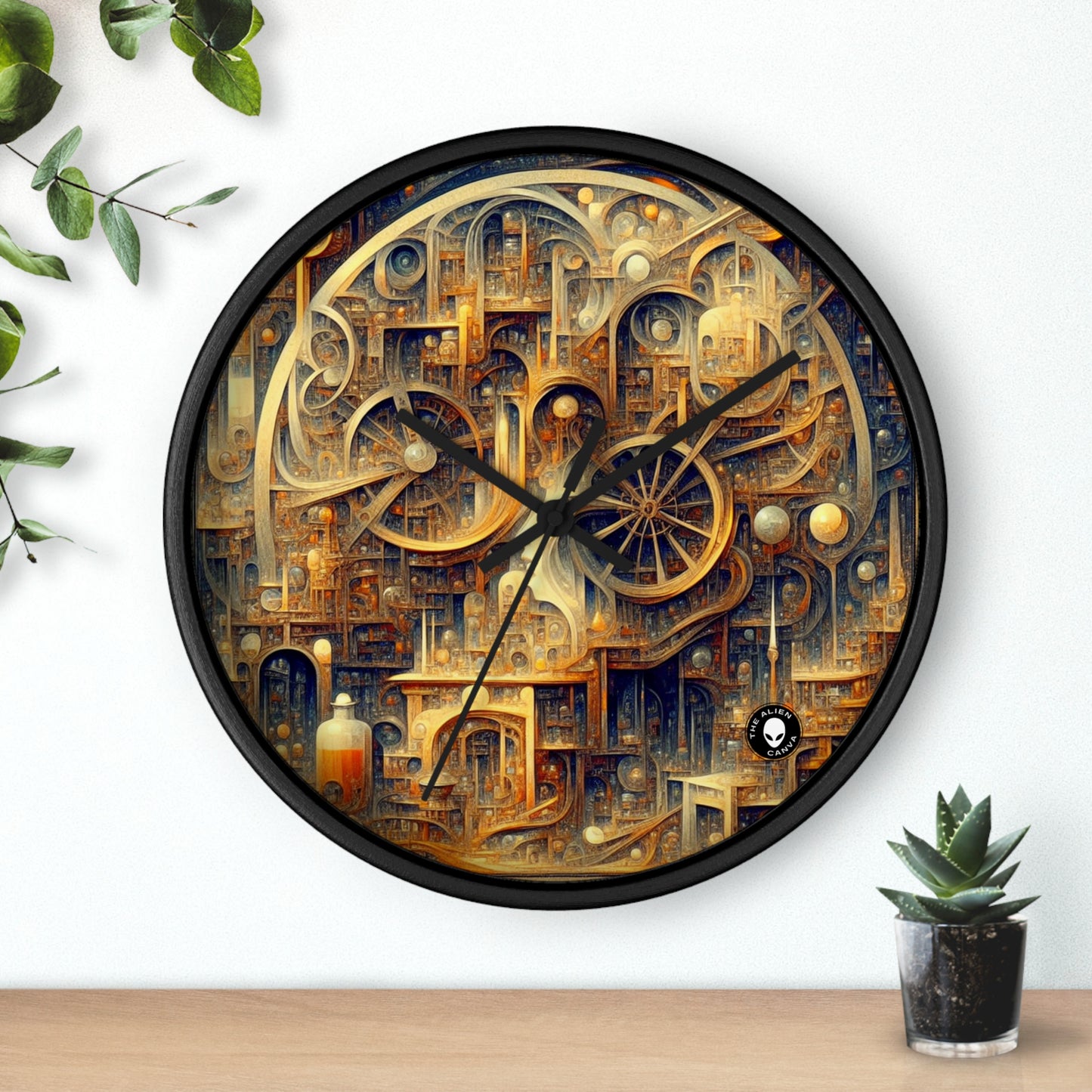 "Unidad en armonía vibrante: una exploración metafísica abstracta" - El arte metafísico del reloj de pared alienígena